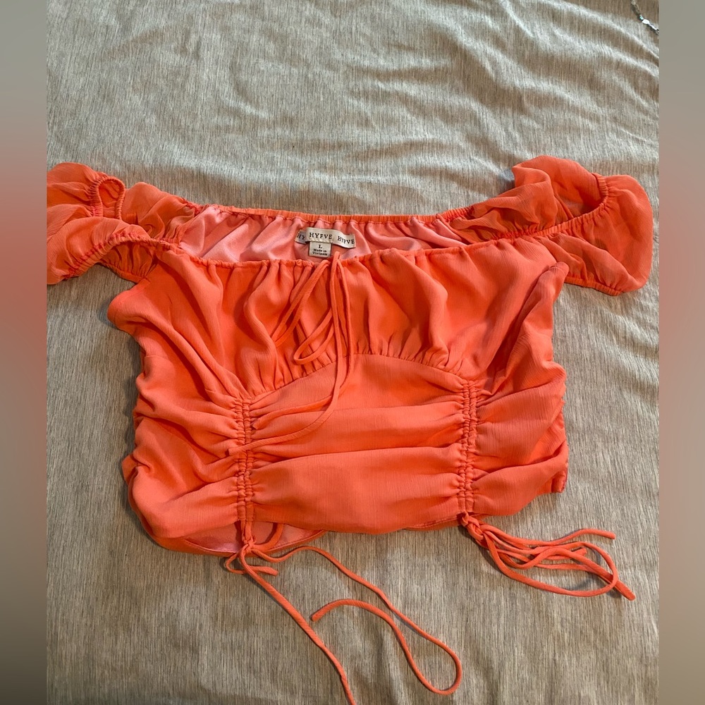 Pink top with adjustable cinches